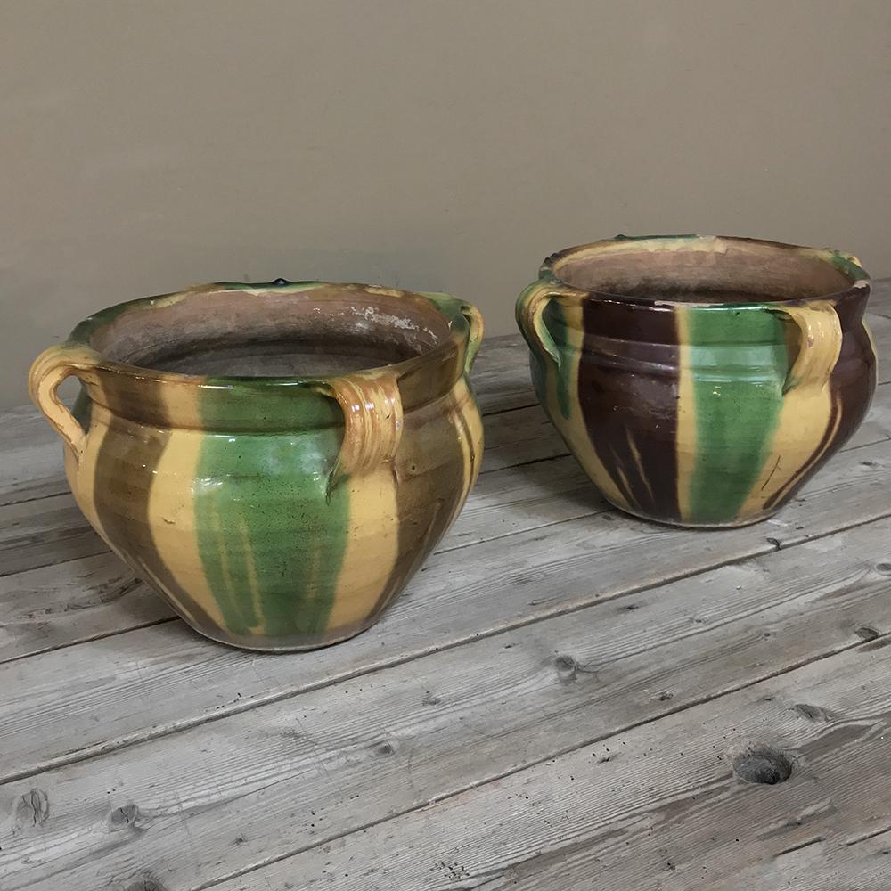 Pair of 19th Century Country French Earthenware Jardinières 1