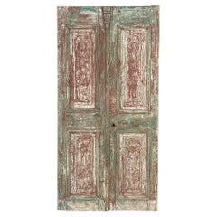 Pareja de puertas pintadas francesas de estilo rústico del siglo XIX
