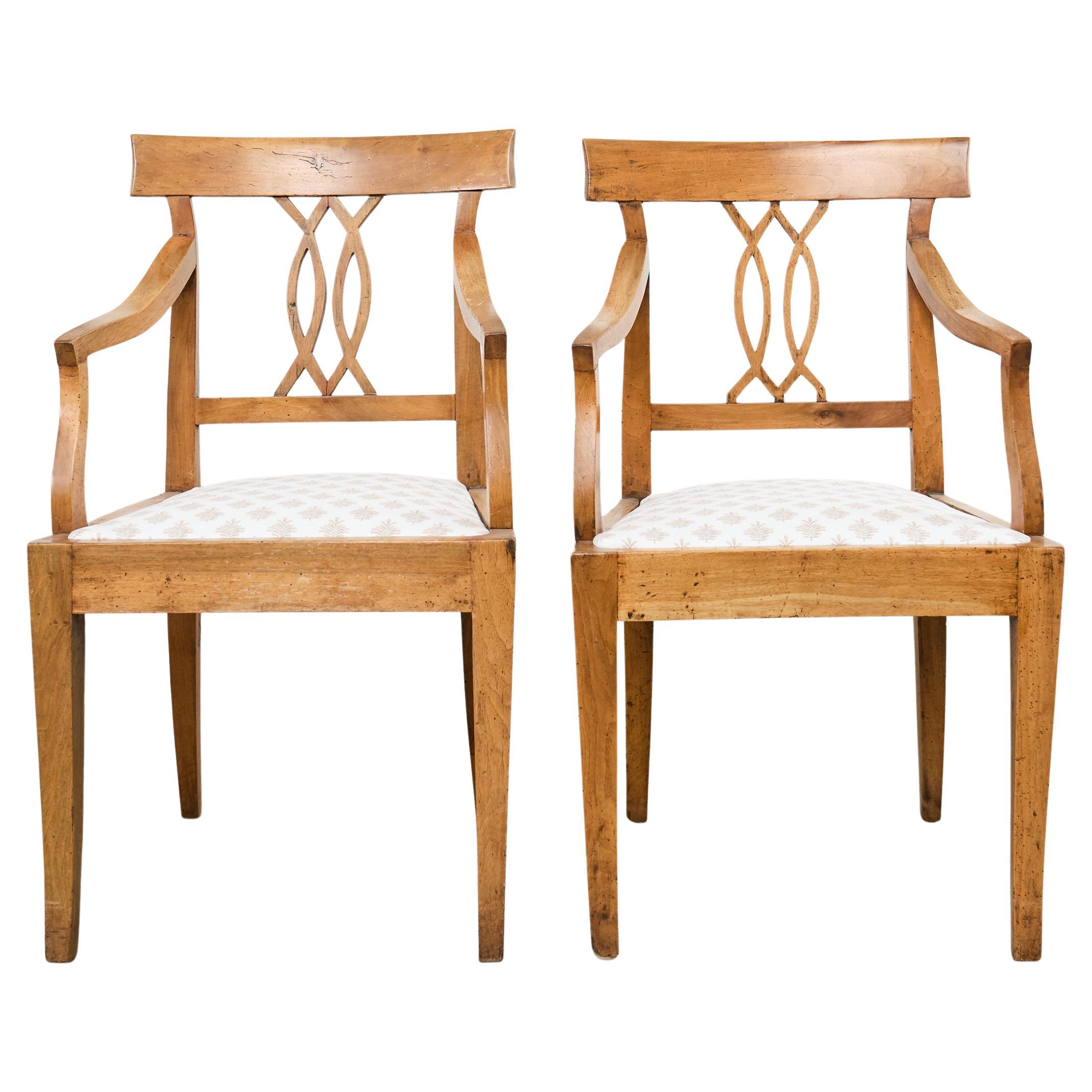 Pair of 19th Century Country French Provincial Fruitwood Armchairs