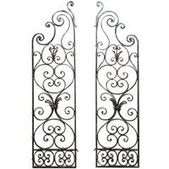 Pair of 19th Century Country French Wrought Iron Garden Gates