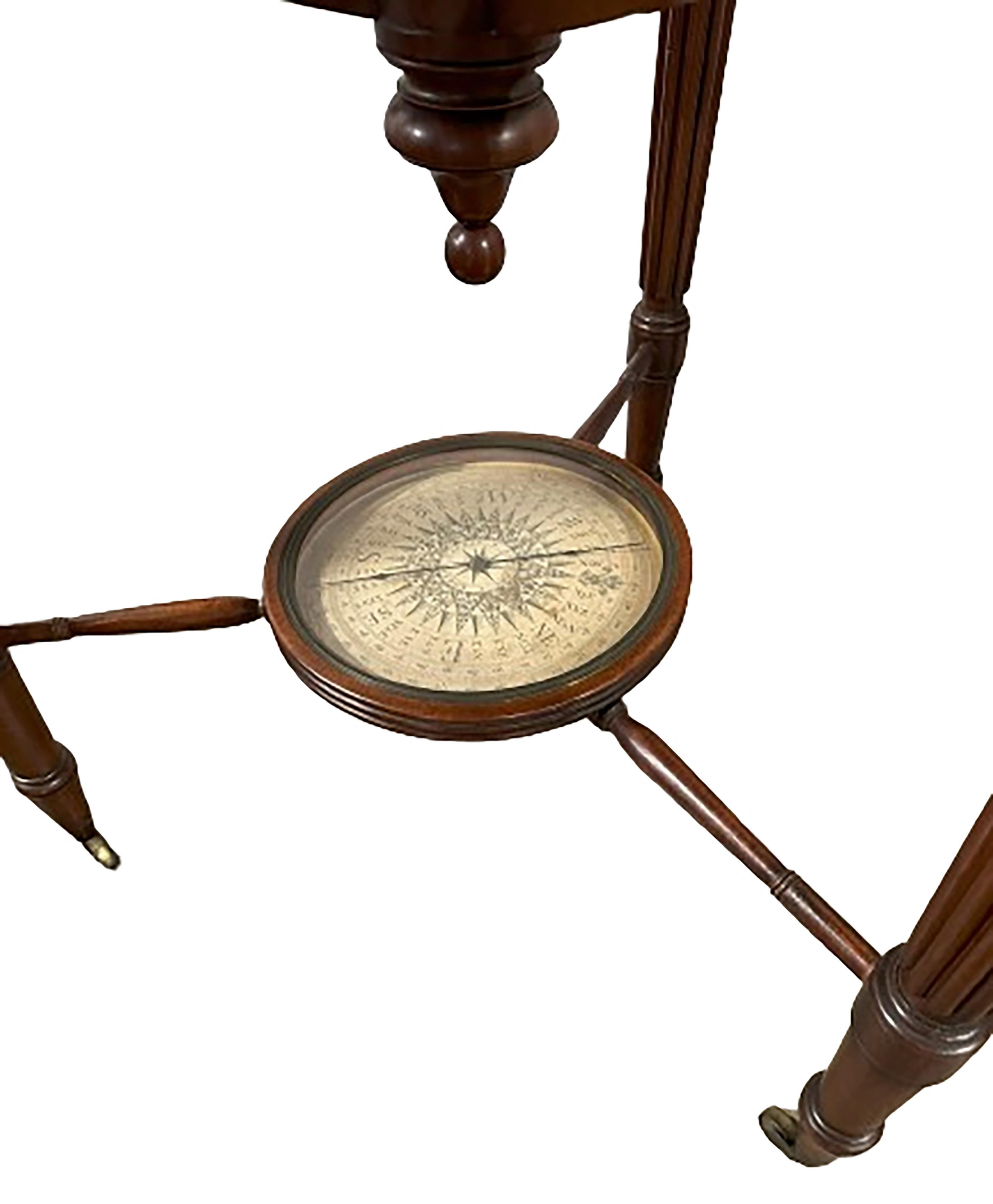Pair of 19th Century Cruchley Terrestrial Library Globes with Compasses  In Good Condition For Sale In Dallas, TX
