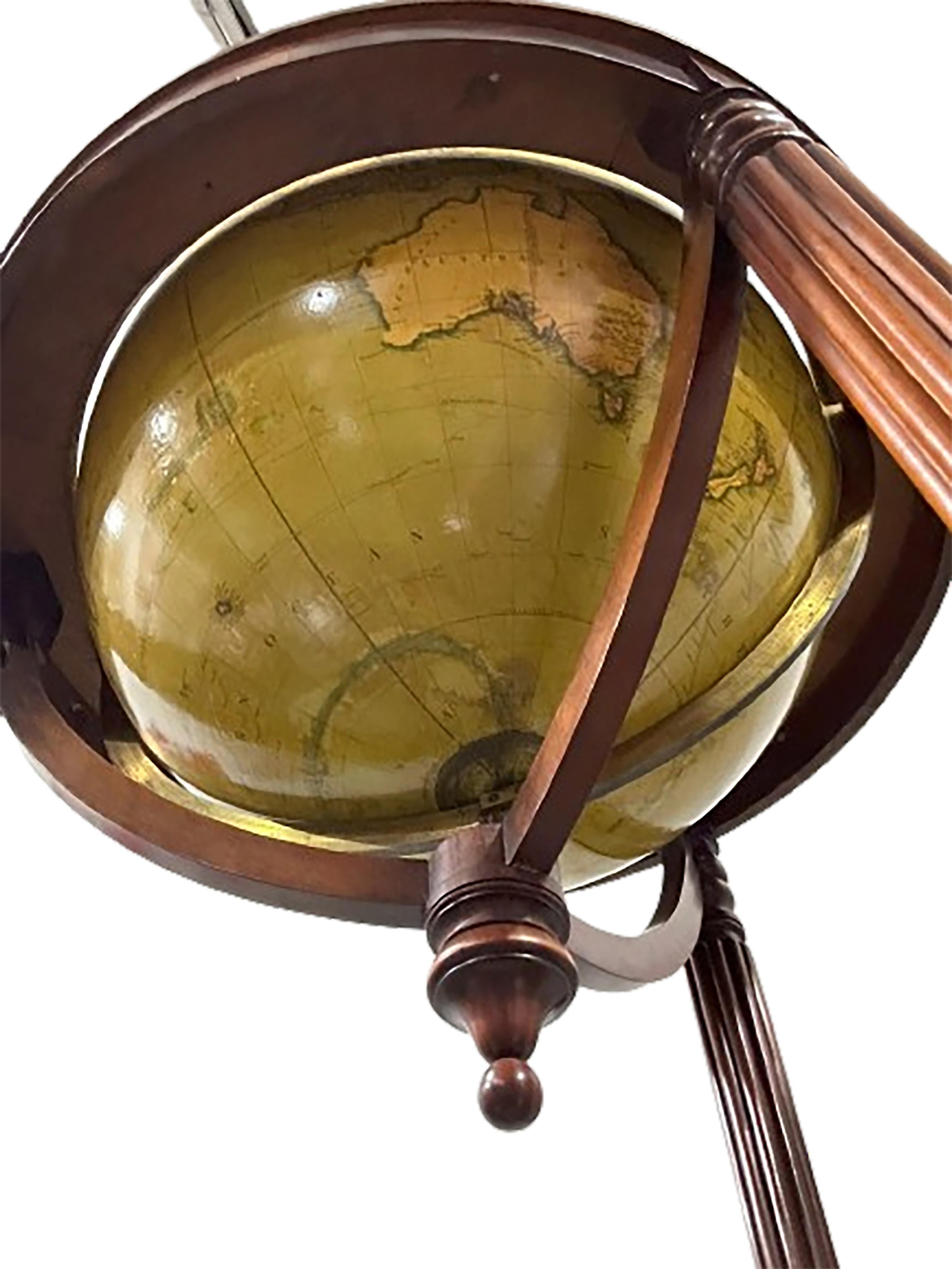 Pair of 19th Century Cruchley Terrestrial Library Globes with Compasses  For Sale 2