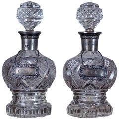 Pair of 19th Century Crystal Liquor Decanters