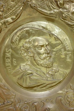 Pair of 19th Century Decorative French Brass Wall Plaques