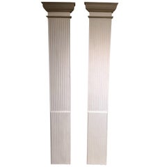 Pair of 19th Century Decorative Painted Wooden Columns