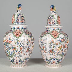 Pair of 19th Century Delft Faience Ginger Jars