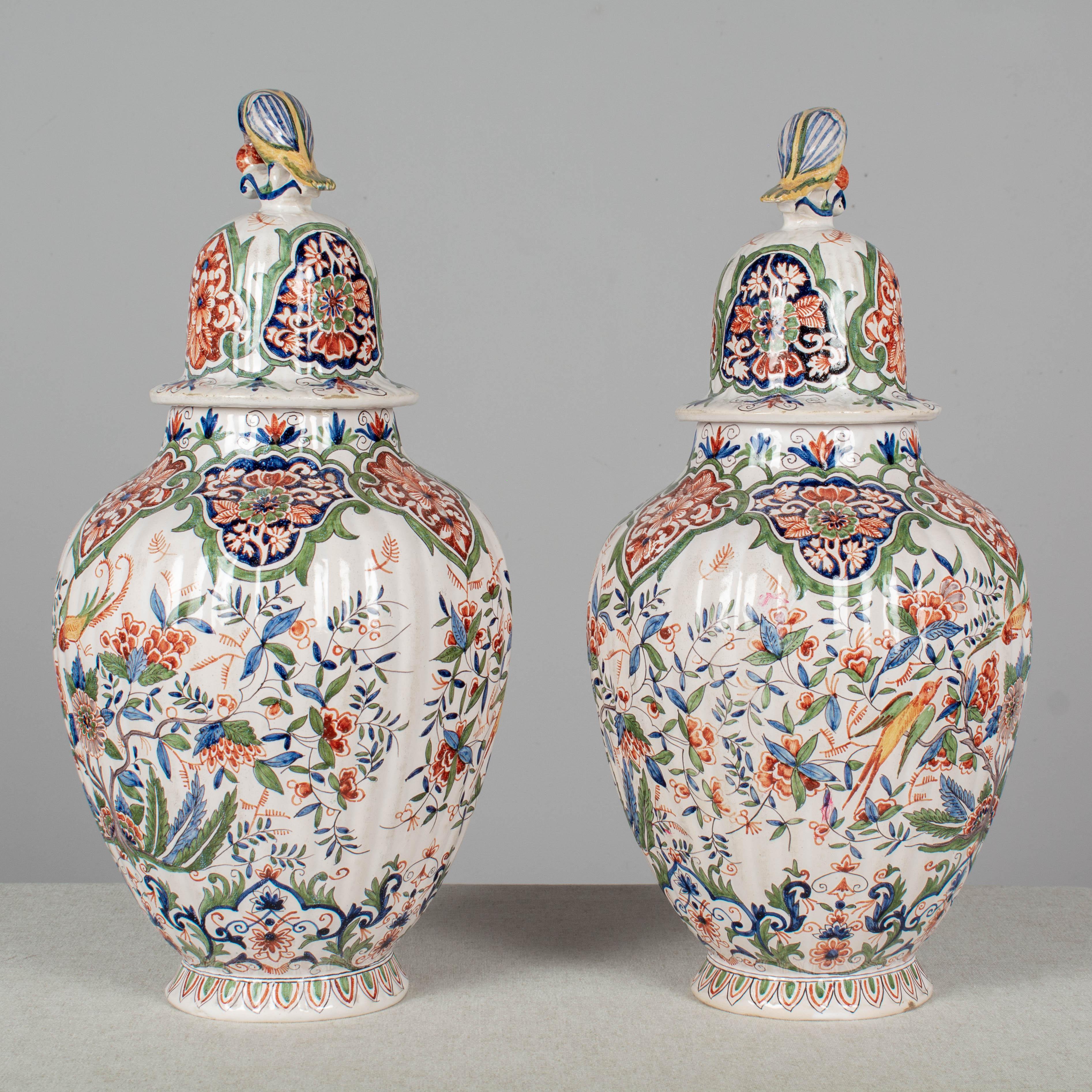 Pair of 19th Century Delft Faience Ginger Jars In Good Condition In Winter Park, FL