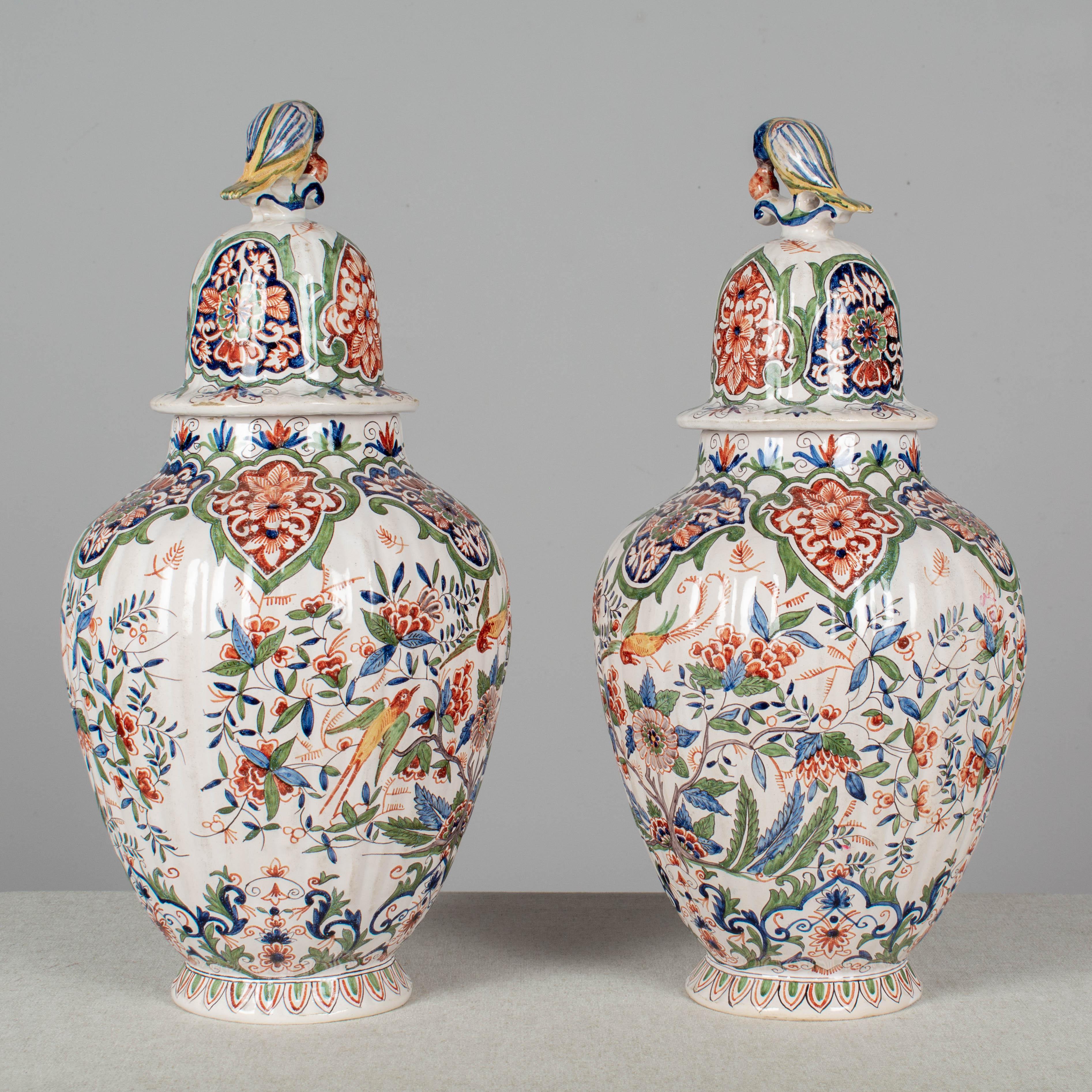 Pair of 19th Century Delft Faience Ginger Jars 1