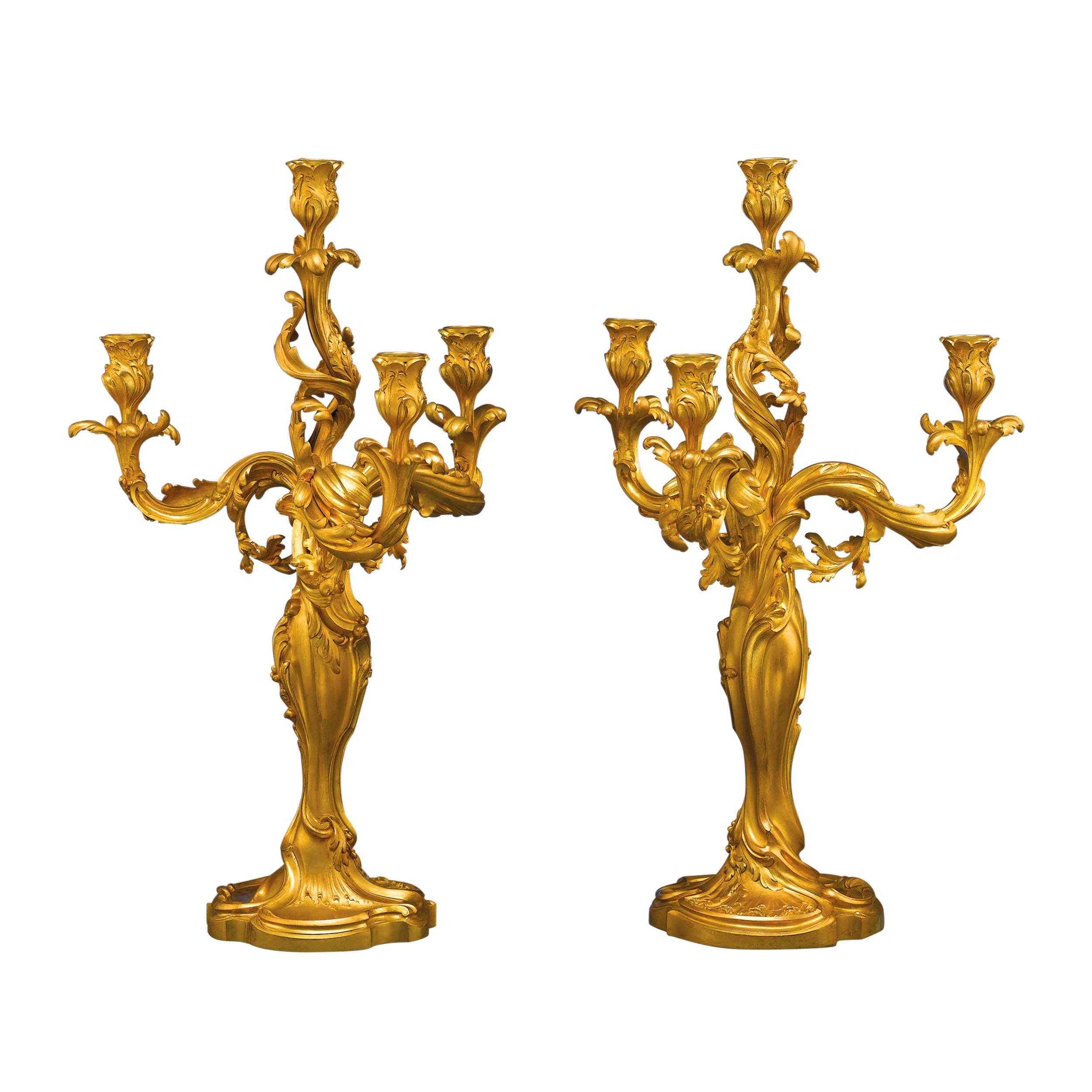 Paar Doré-Bronze-Kronleuchter aus dem 19.