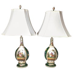 Pair of 19th Century Dresden Vases Now as Lamps