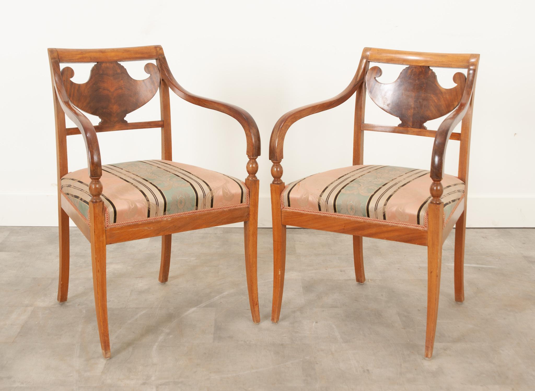Pair of 19th Century Dutch Arm Chairs In Good Condition For Sale In Baton Rouge, LA