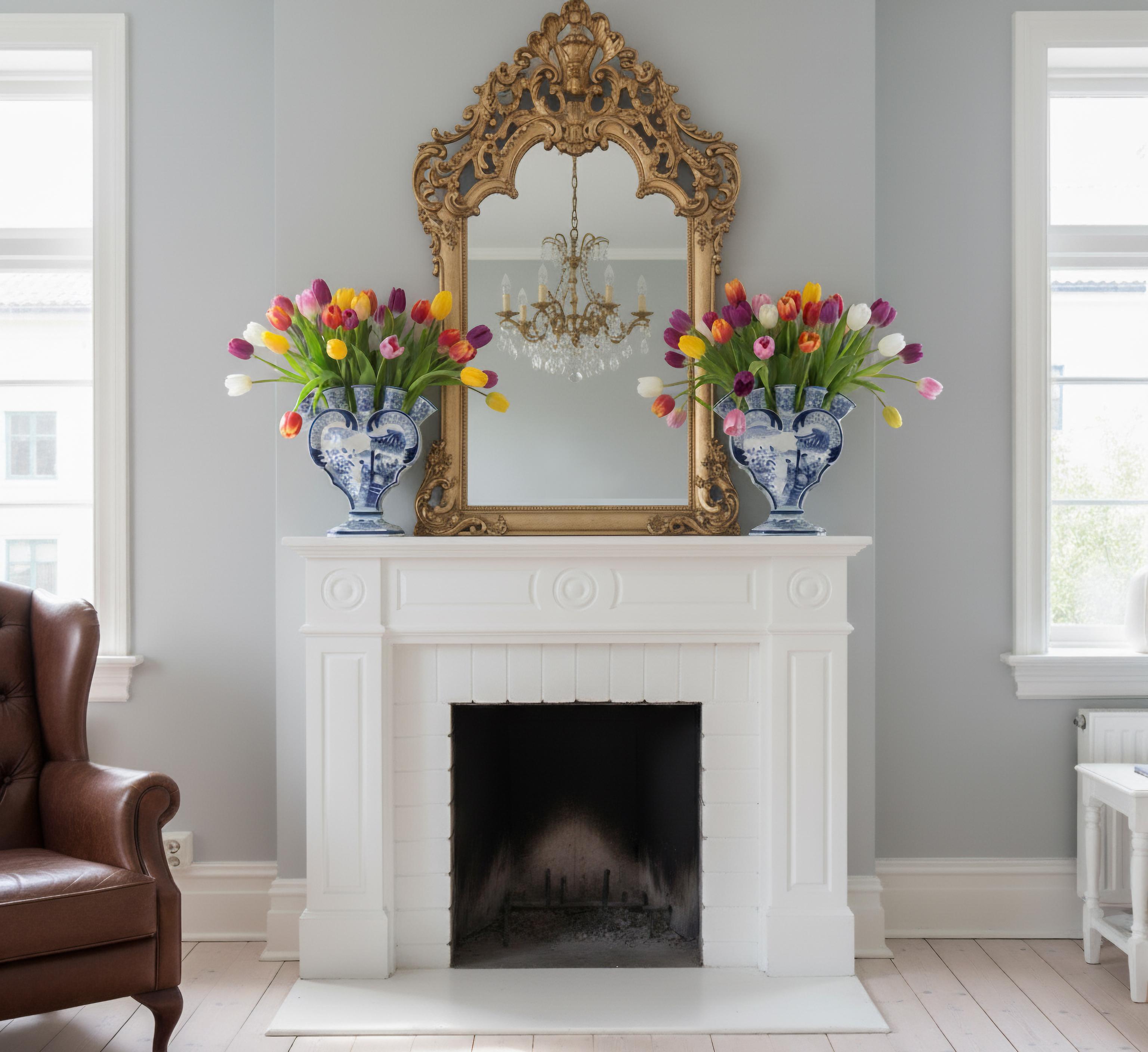 Rara coppia di antichi vasi a forma di cuore a cinque dita in maiolica olandese di Delft del XIX secolo o tulipieres. Marchi di fabbrica sul retro. Questi deliziosi vasi a tulipano sono decorati con figure, fiori e pagode dipinte a mano in stile