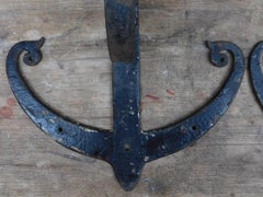 Pair of 19th Century Dutch Iron Anchor Shape Wall Brackets