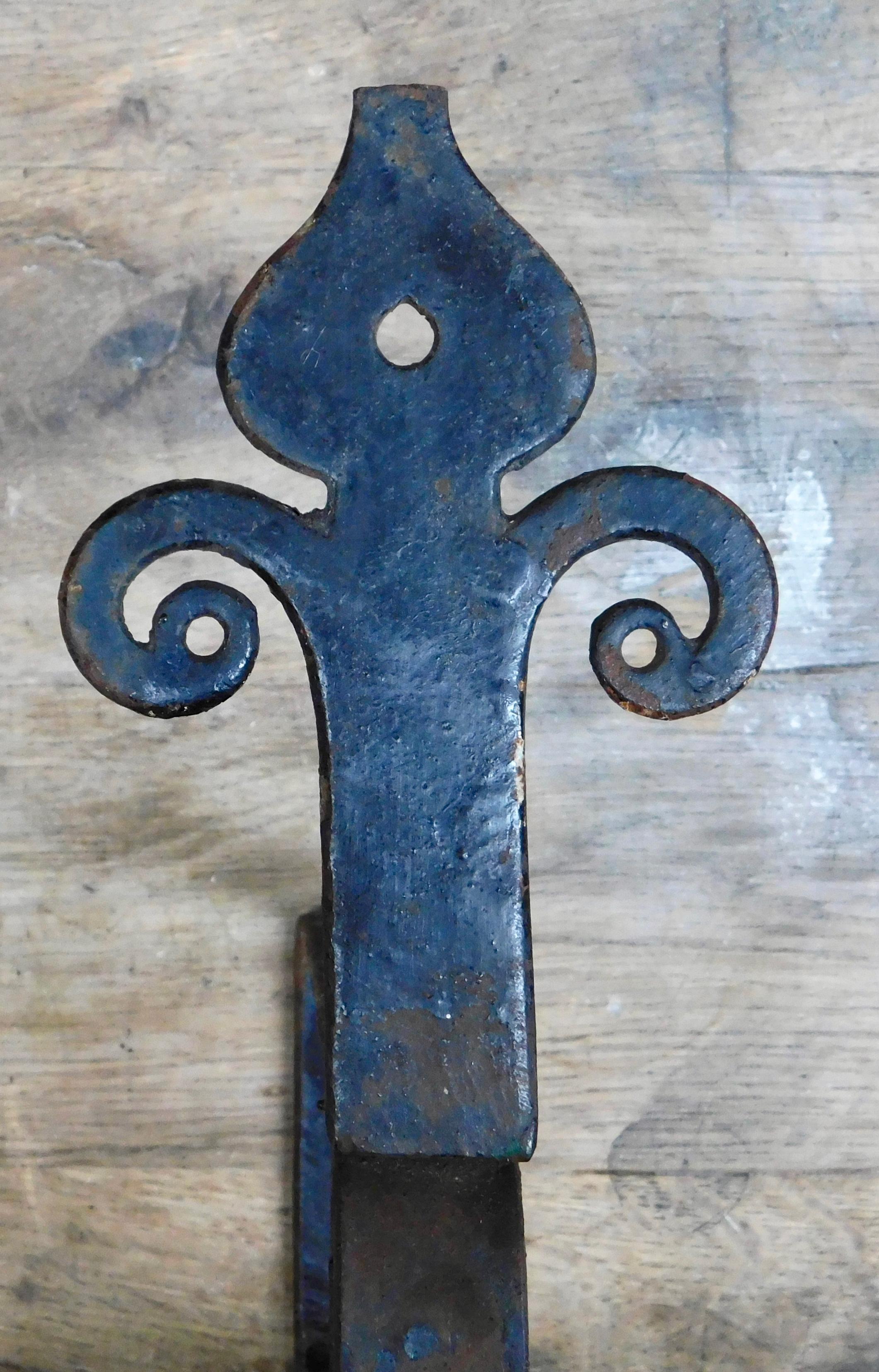 Pair of 19th Century Dutch Iron Anchor Shape Wall Brackets For Sale 1