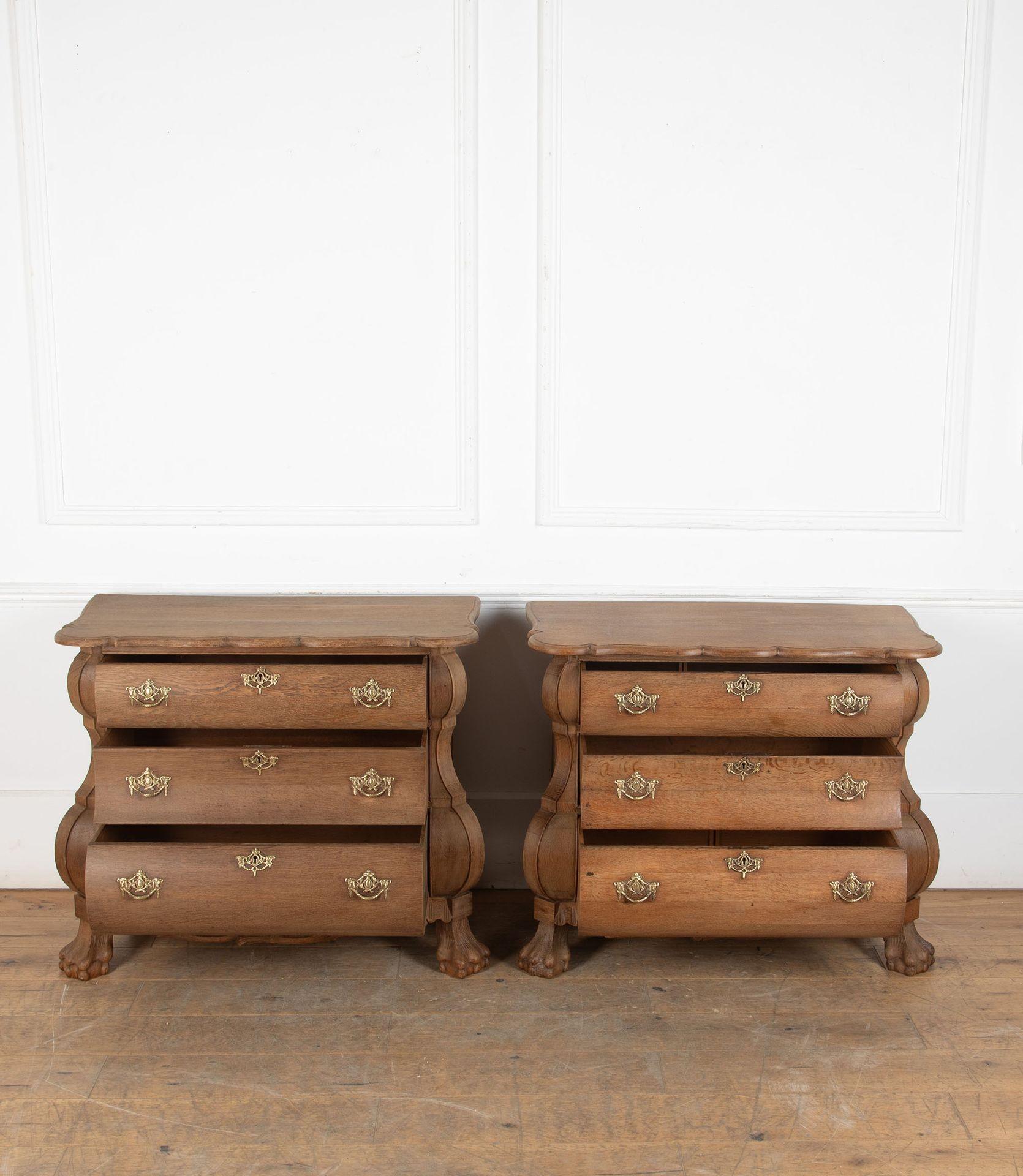 Pair of 19th Century Dutch Oak Commodes 1
