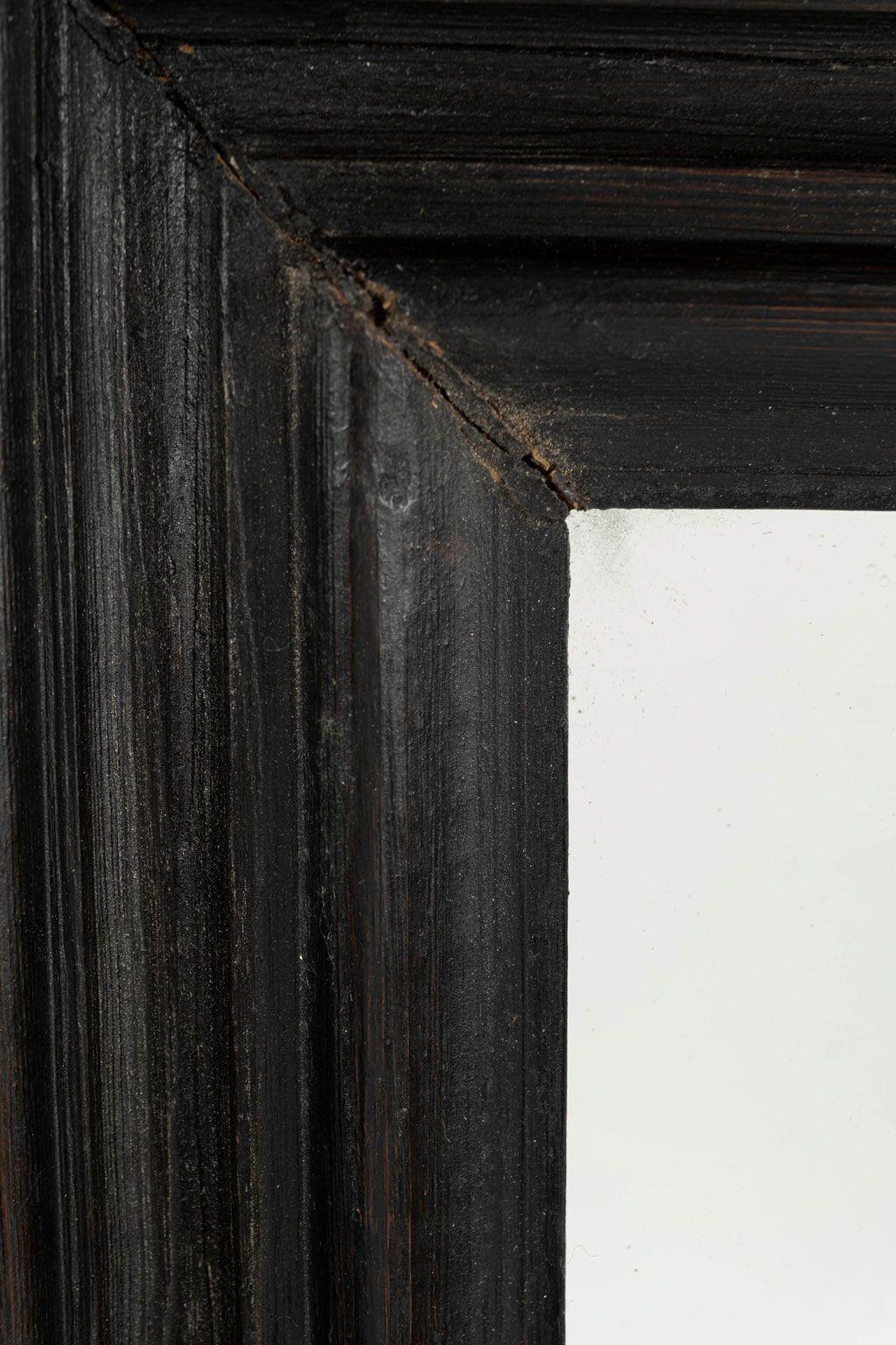 Hand-Carved Pair of 19th Century Ebonized Mirrors For Sale