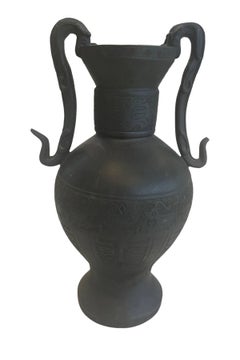 Pair of 19th Century Egyptian-style Bronze Urns