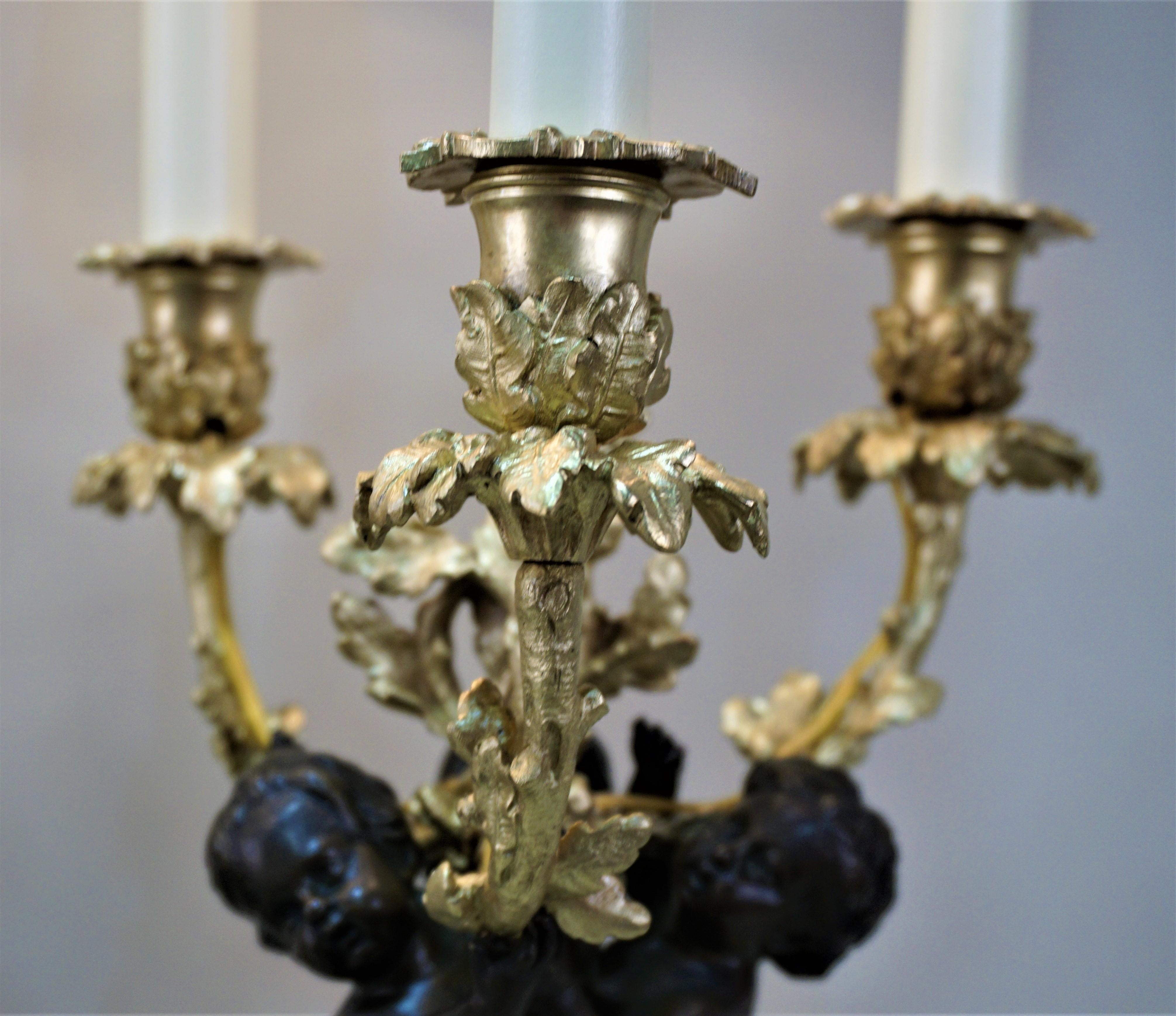 Pair of 19th Century Electrified Candelabras 1