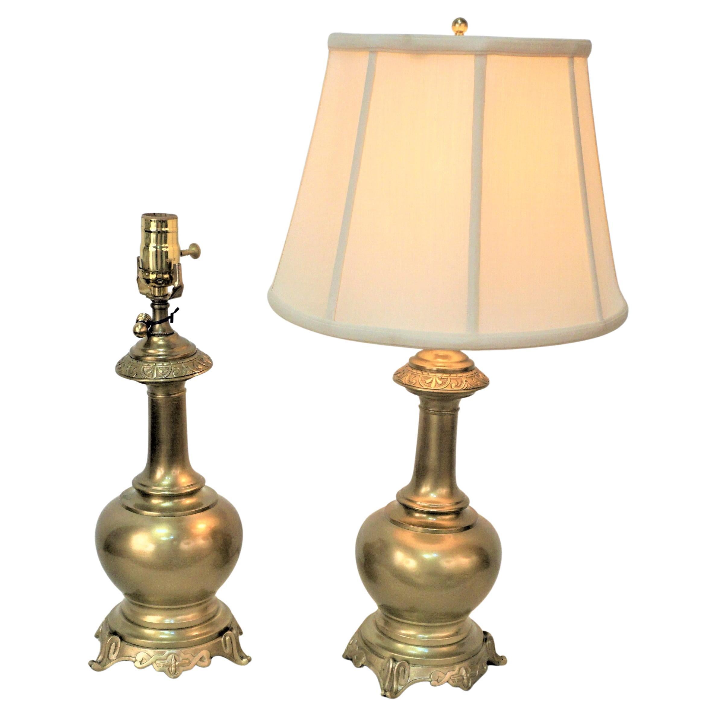 Pair of 19th Century Electrified Oil Lamps