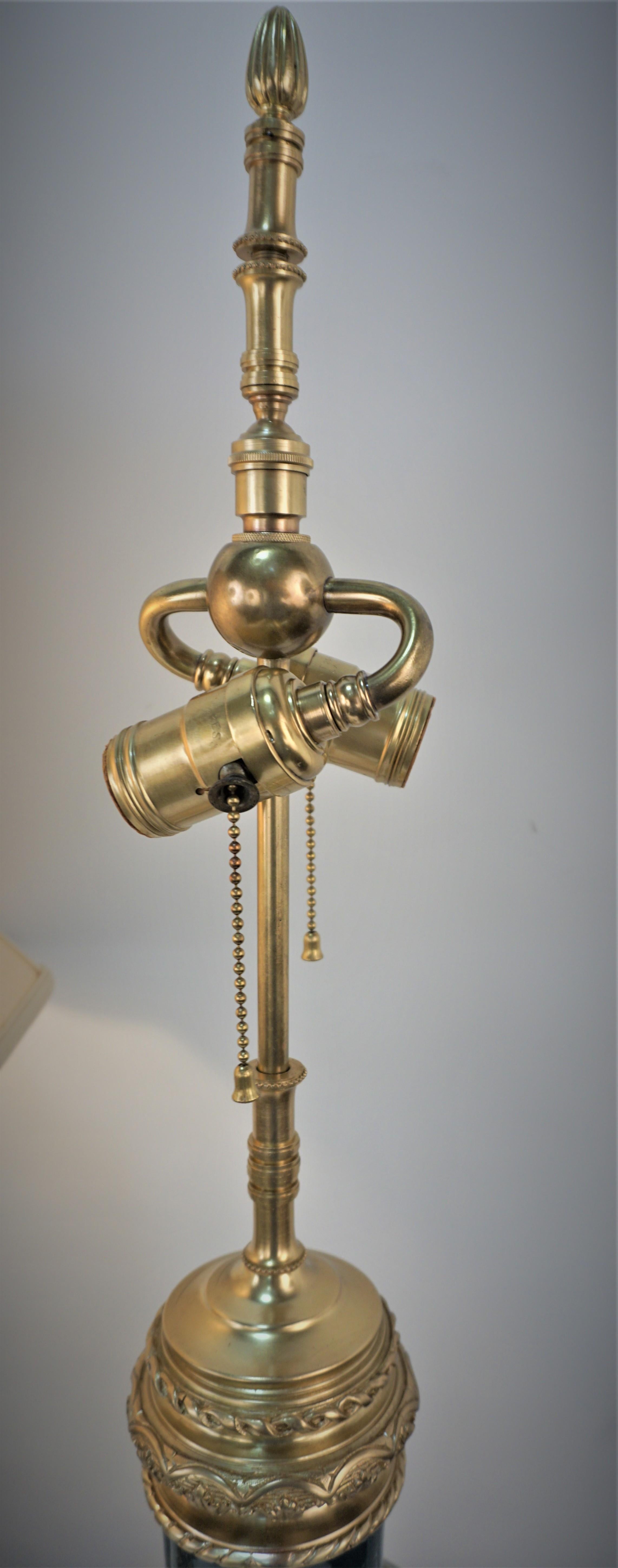 Paar elektrifizierte Porzellan-Öllampe aus dem 19. Jahrhundert. im Angebot 6