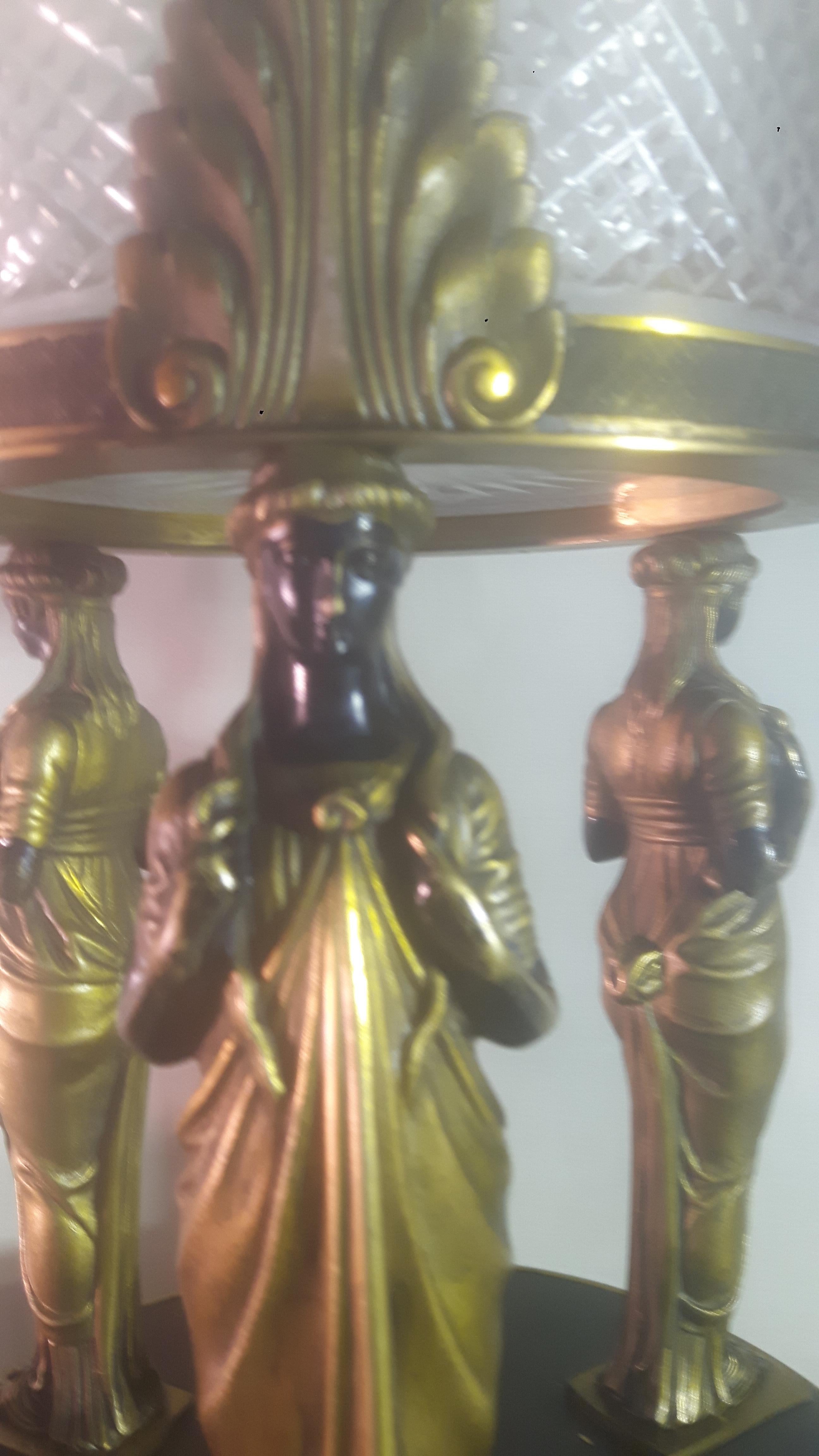 French Pair of 19th Century Empire Bronze Center Pieces For Sale