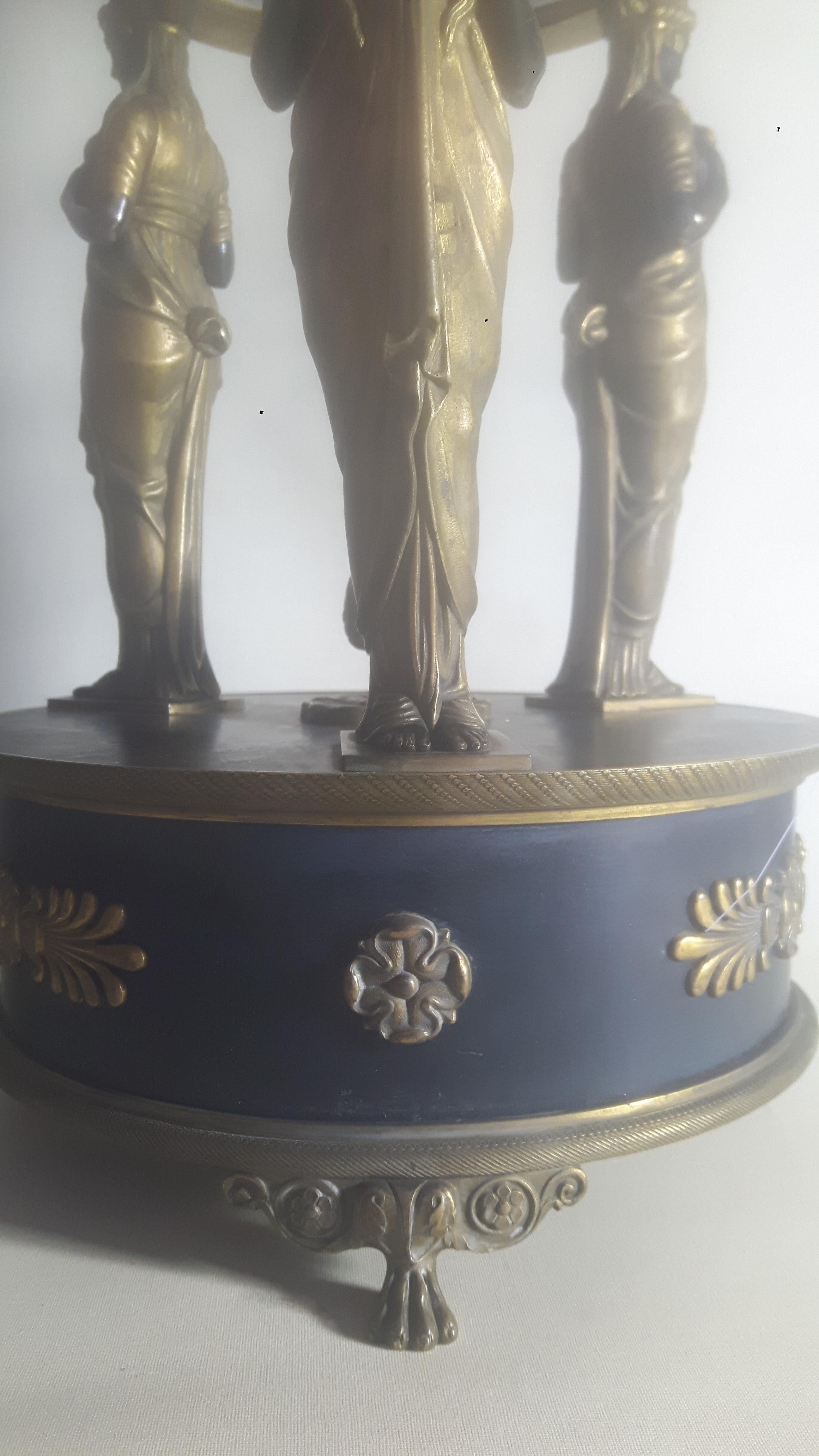 Bronze Paire de pièces centrales en bronze Empire du 19e siècle en vente