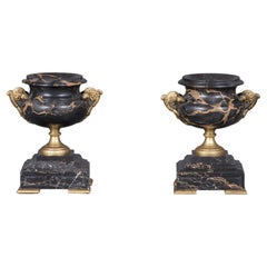 Pair of Antique Empire Marble Urns