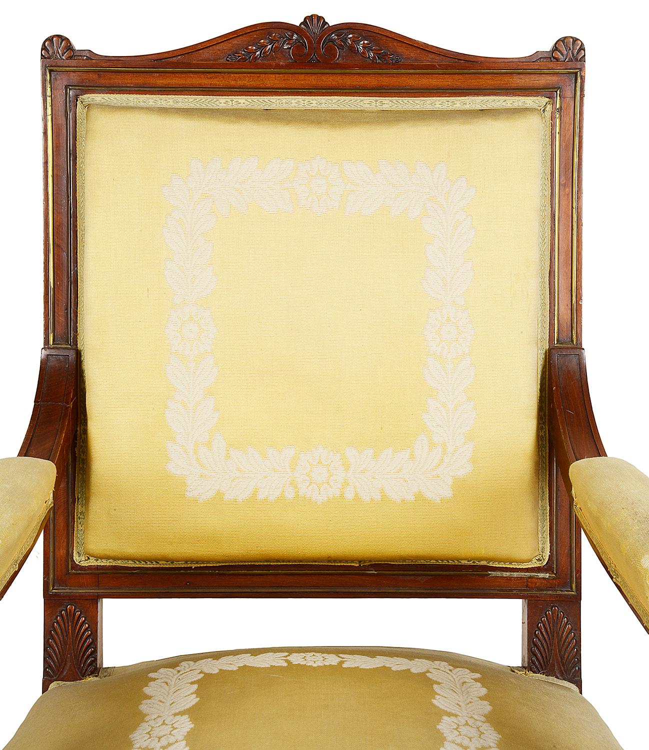 Paar Sessel im Empire-Stil des 19. Jahrhunderts (Französisch) im Angebot