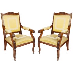 Pair of 19th Century Empire Style Armchairs