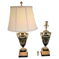 Paar Bronze-Tischlampen im Empire-Stil des 19. Jahrhunderts