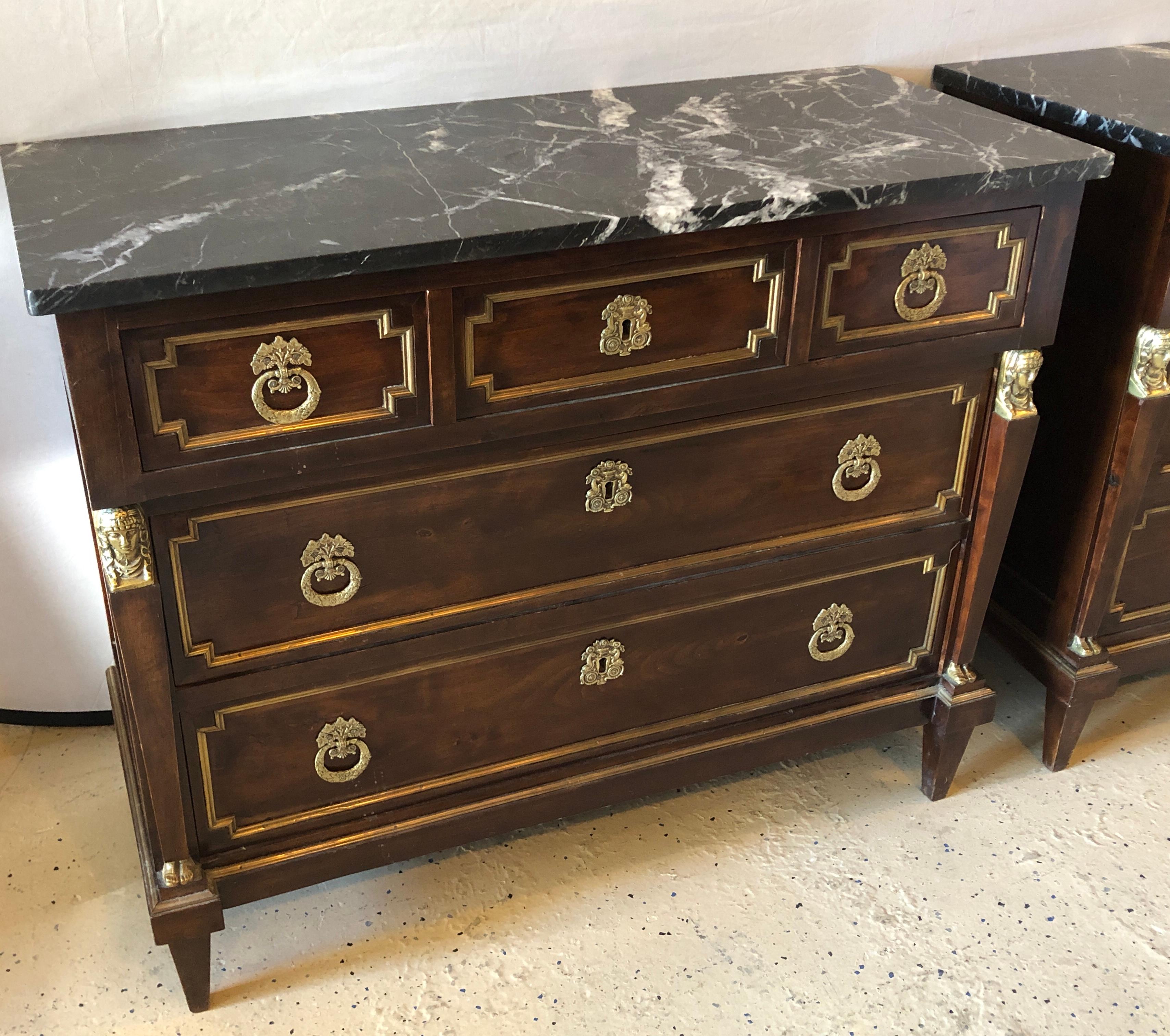 Pair of 19th Century Empire Style Commodes or Nightstands 3