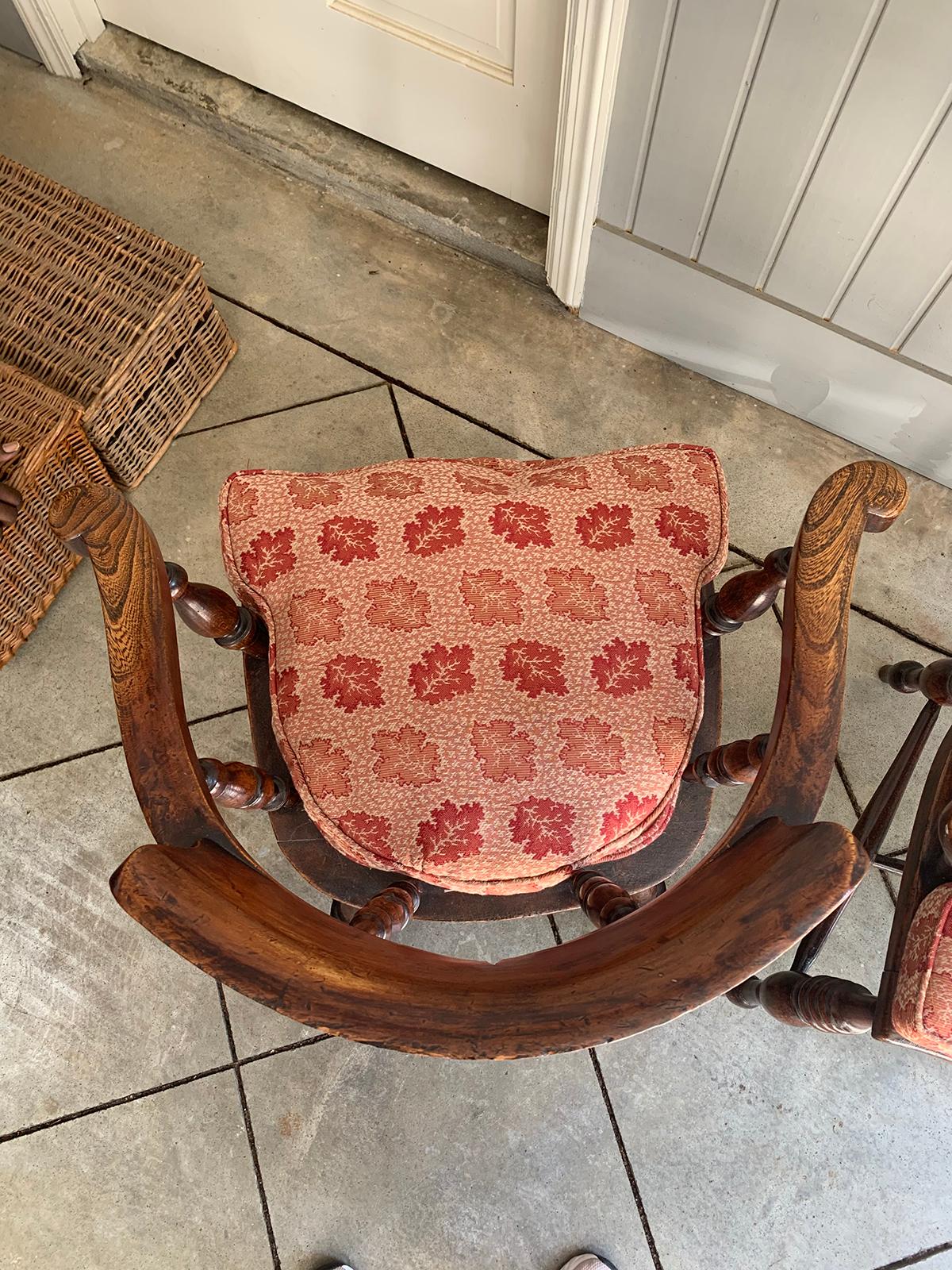 Pair of 19th Century English Armchairs with Pink Cushions For Sale 8
