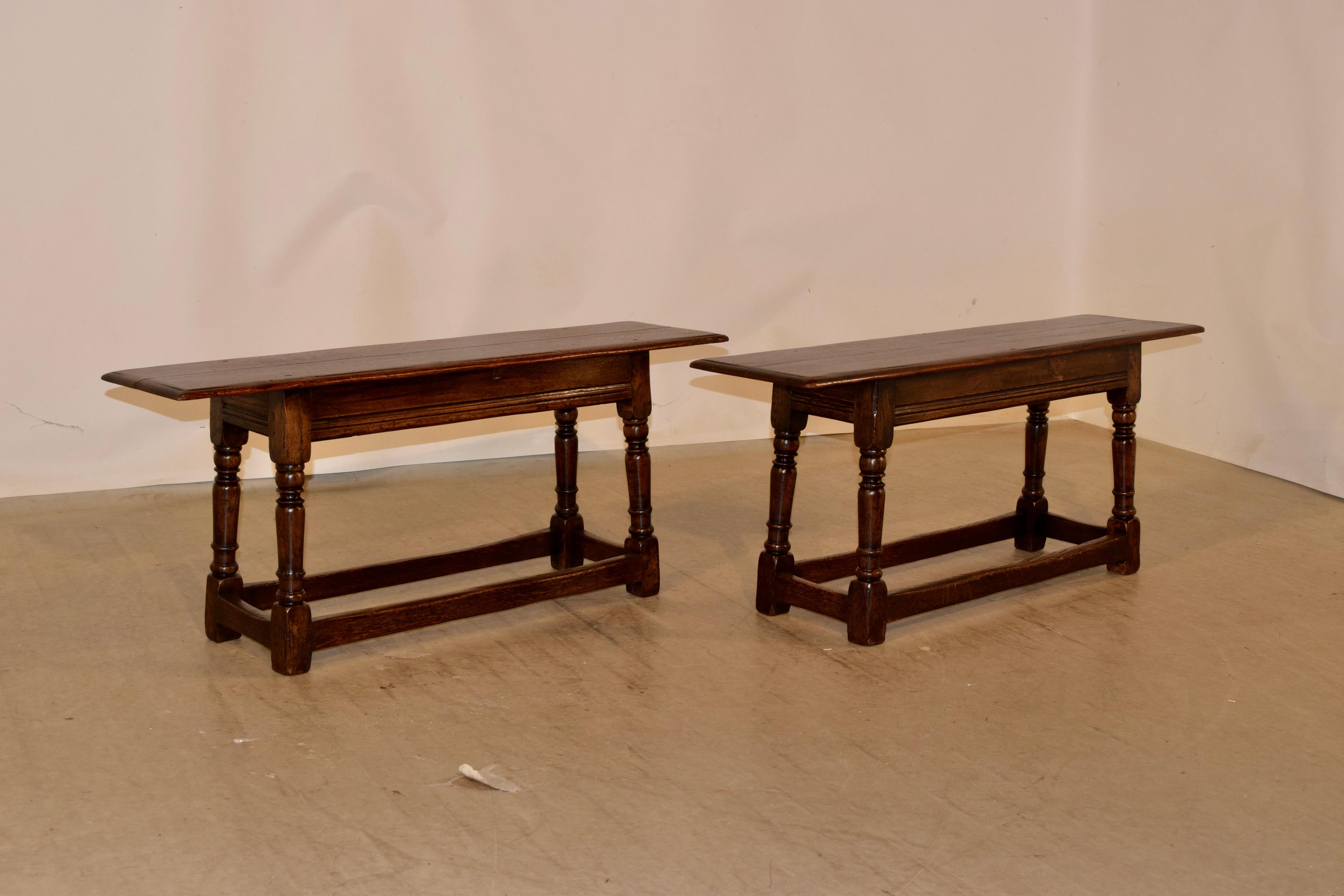 Victorian Pair of 19th Century English Benches