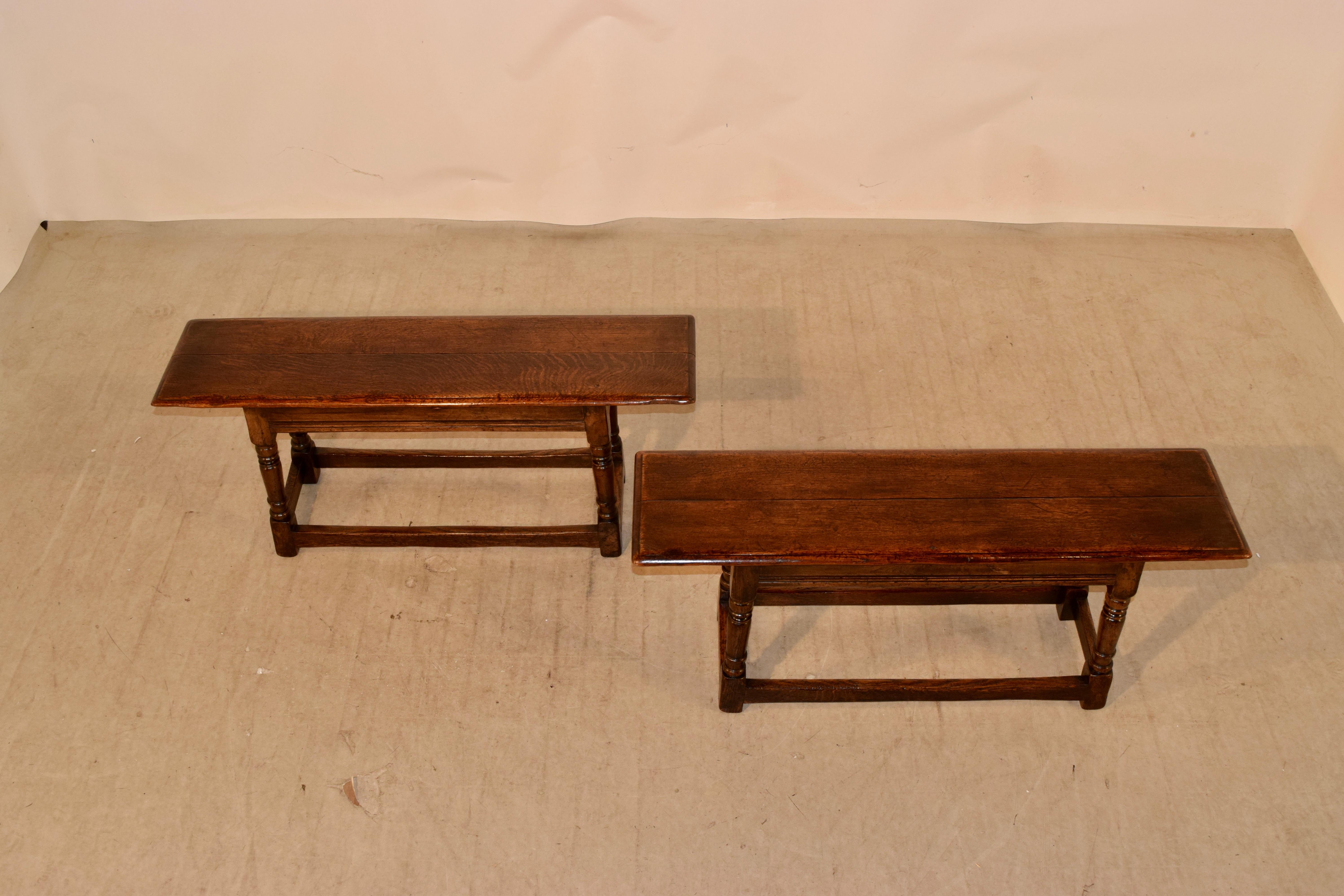 Oak Pair of 19th Century English Benches