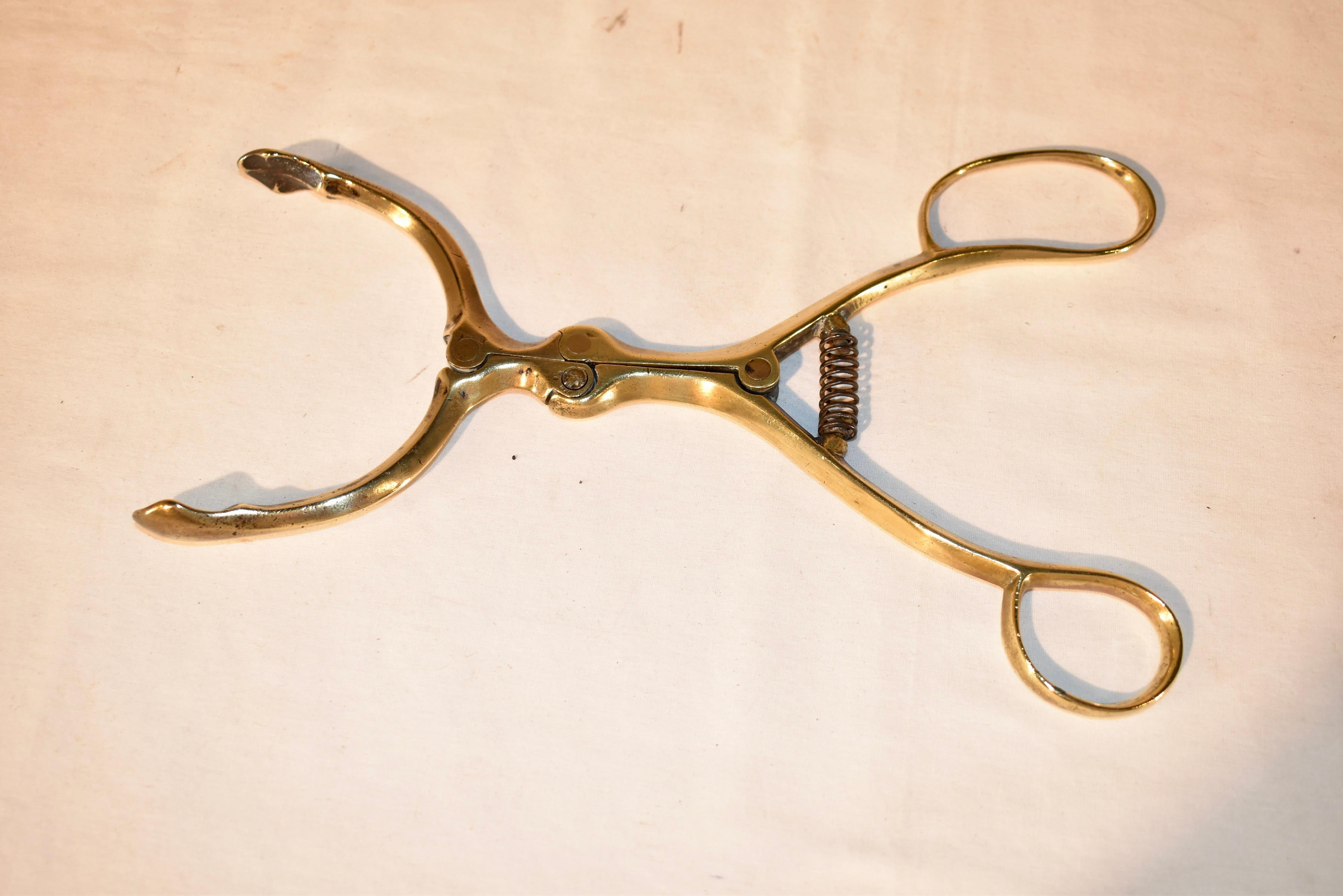 Pair of 19th Century English Brass Brazier Tongs For Sale 2
