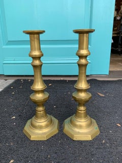 Pair of 19th Century English Brass Candlesticks