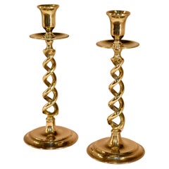 Pair of 19th Century English Brass Candlesticks