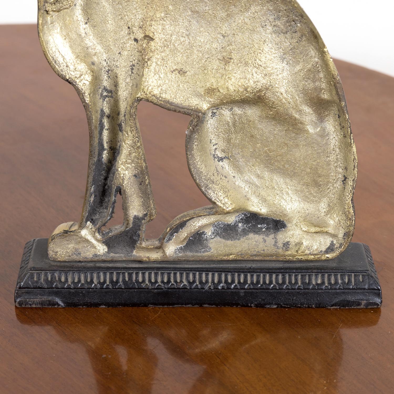 Pair of 19th Century English Brass Hunting Dog Doorstops or Bookends For Sale 5