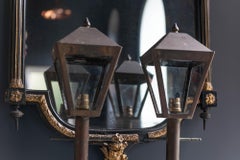 Pair of 19th Century English Brass Pillar Lanterns, circa 1890