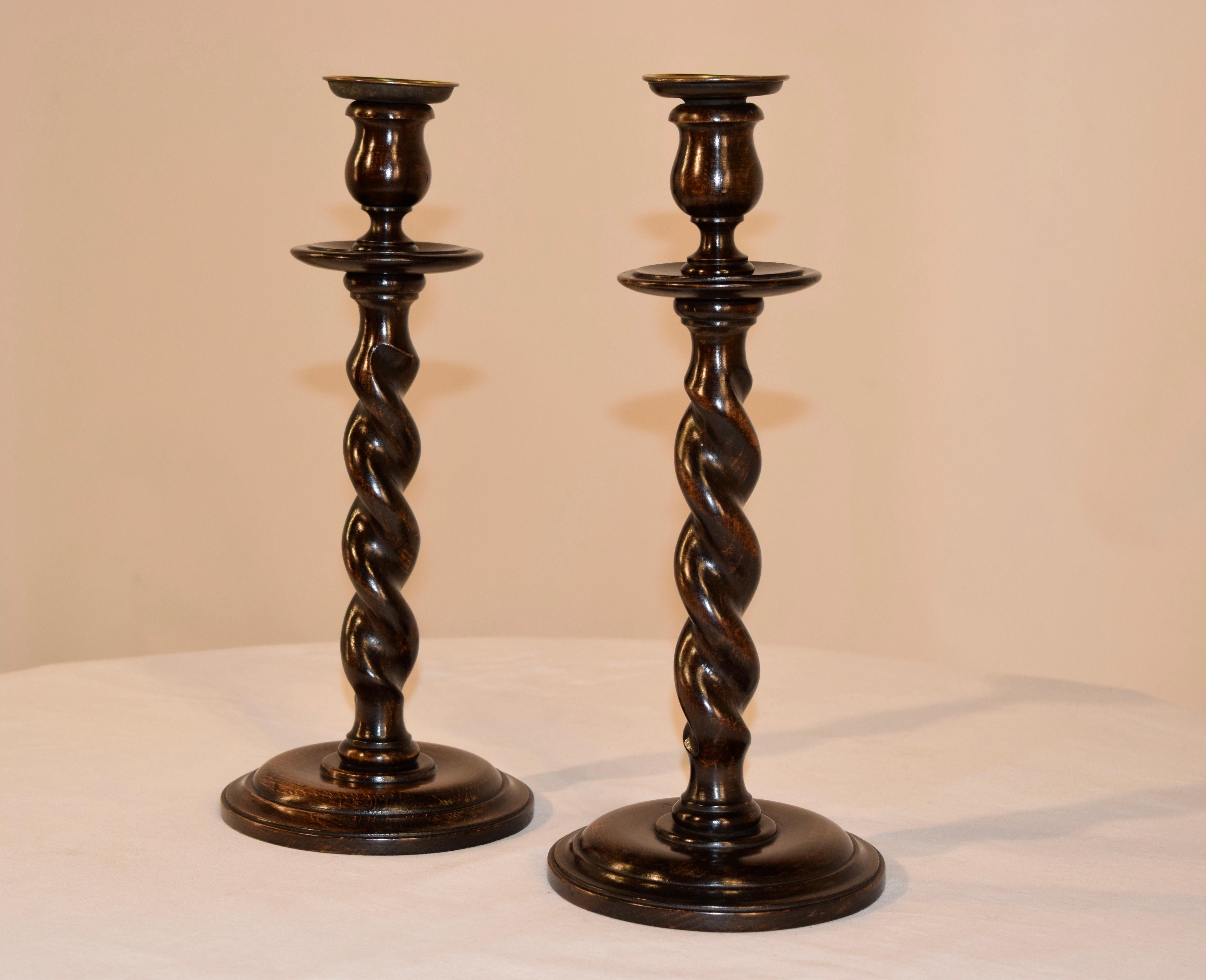 Victorian Pair of 19th Century English Candlesticks