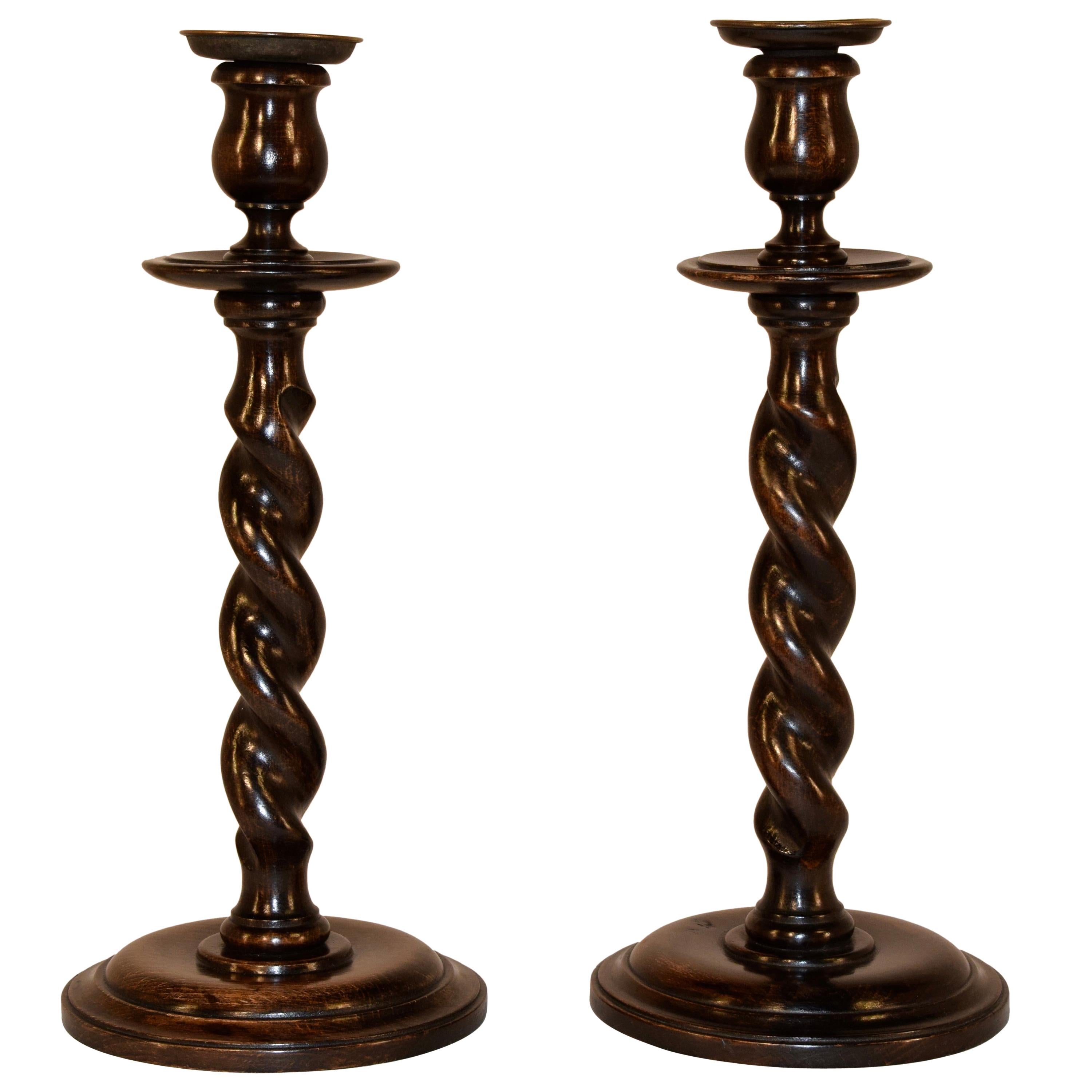 Pair of 19th Century English Candlesticks