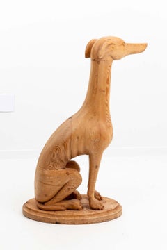 Pair of 19th Century English Carved Pine Whippets