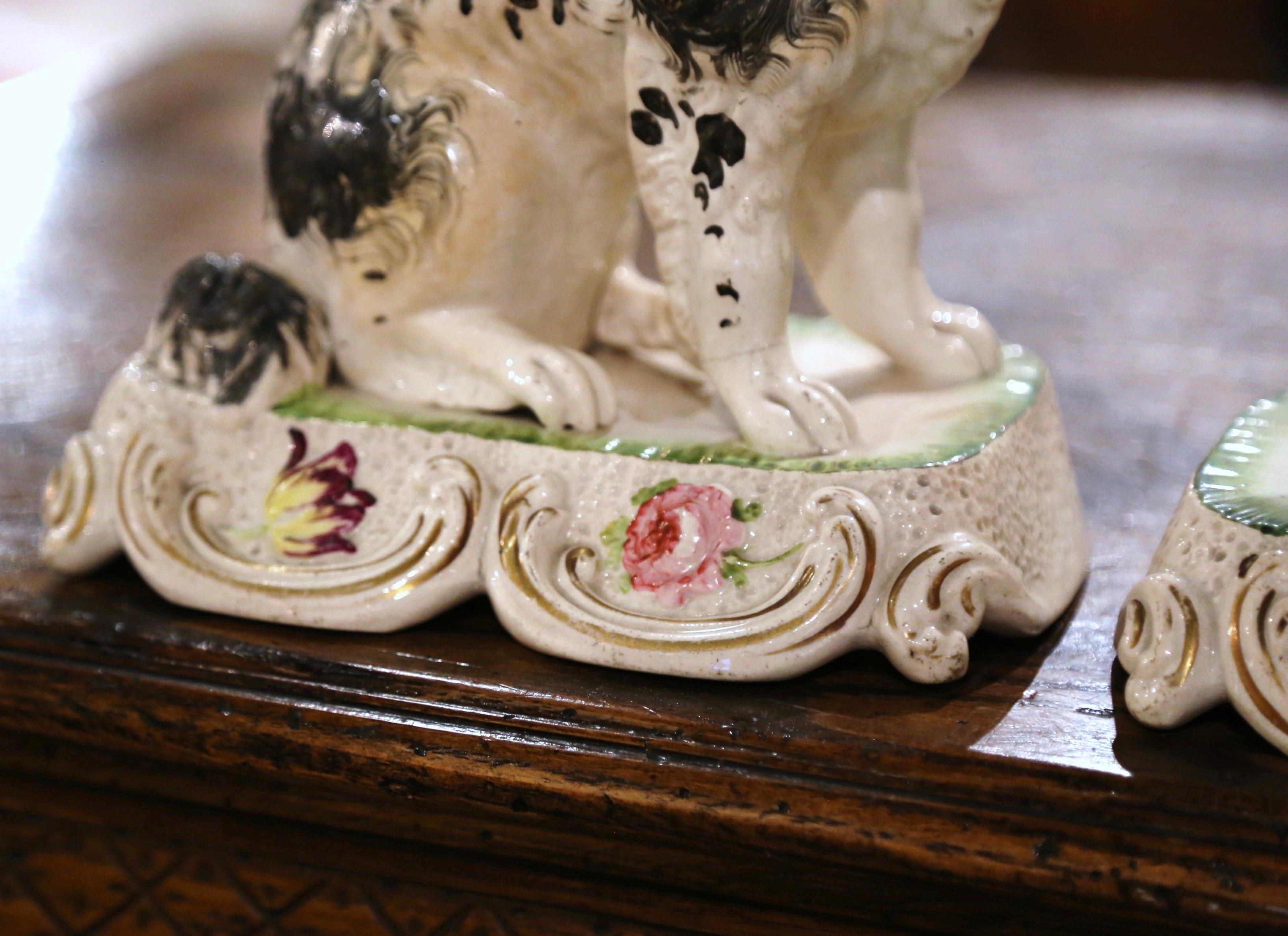 Pair of 19th Century English Ceramic Staffordshire, King Charles Dogs 7
