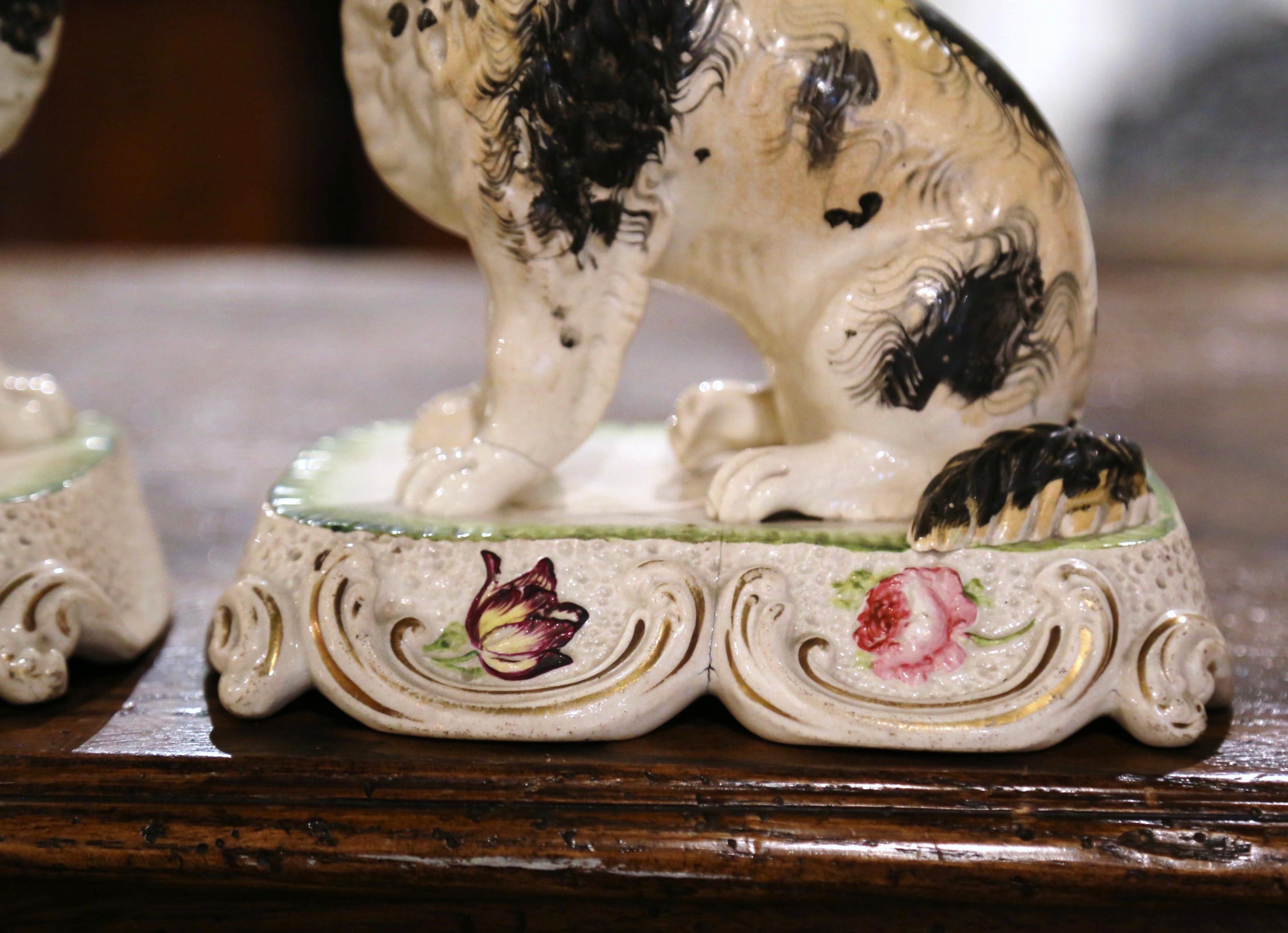 Pair of 19th Century English Ceramic Staffordshire, King Charles Dogs 9