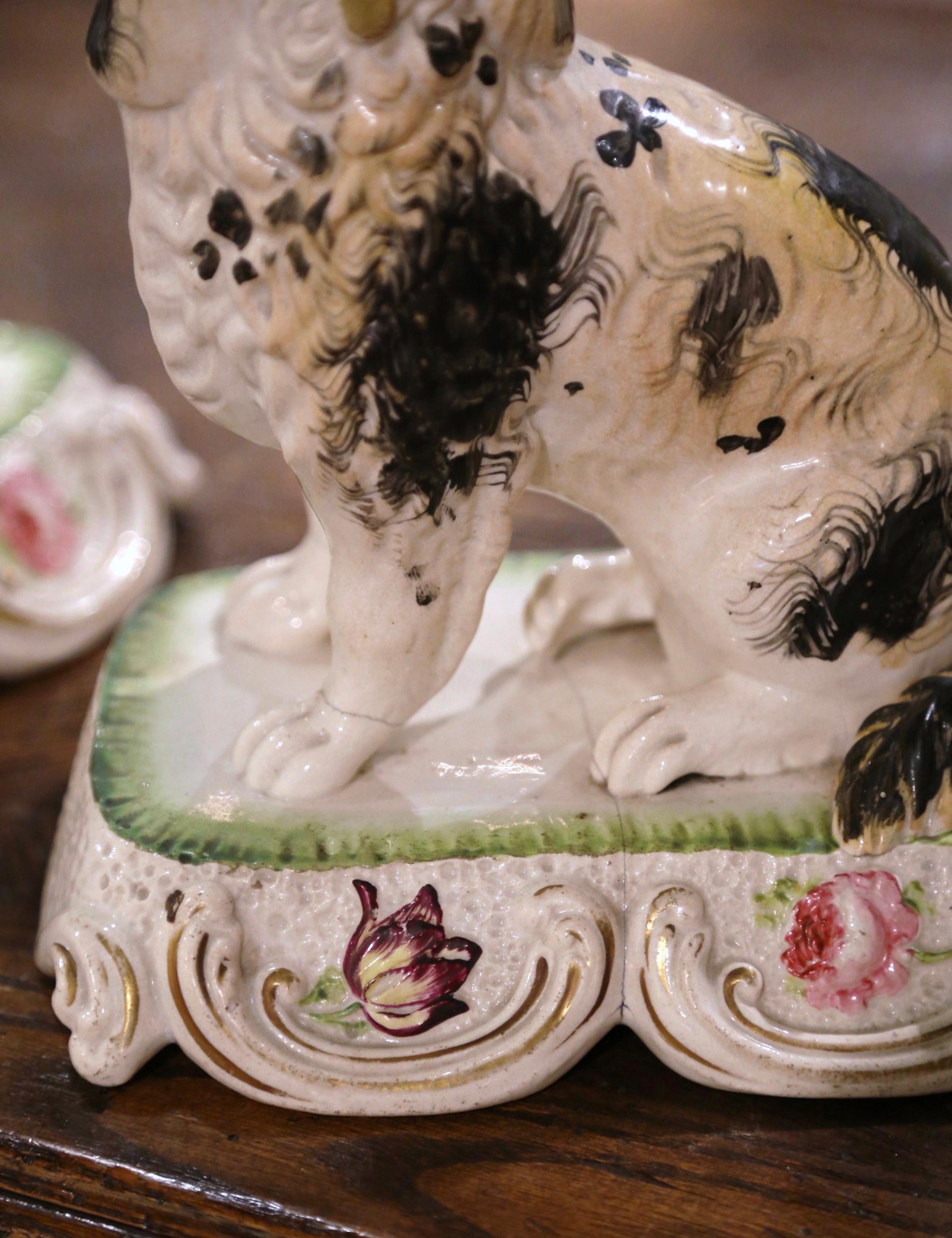 Pair of 19th Century English Ceramic Staffordshire, King Charles Dogs 10