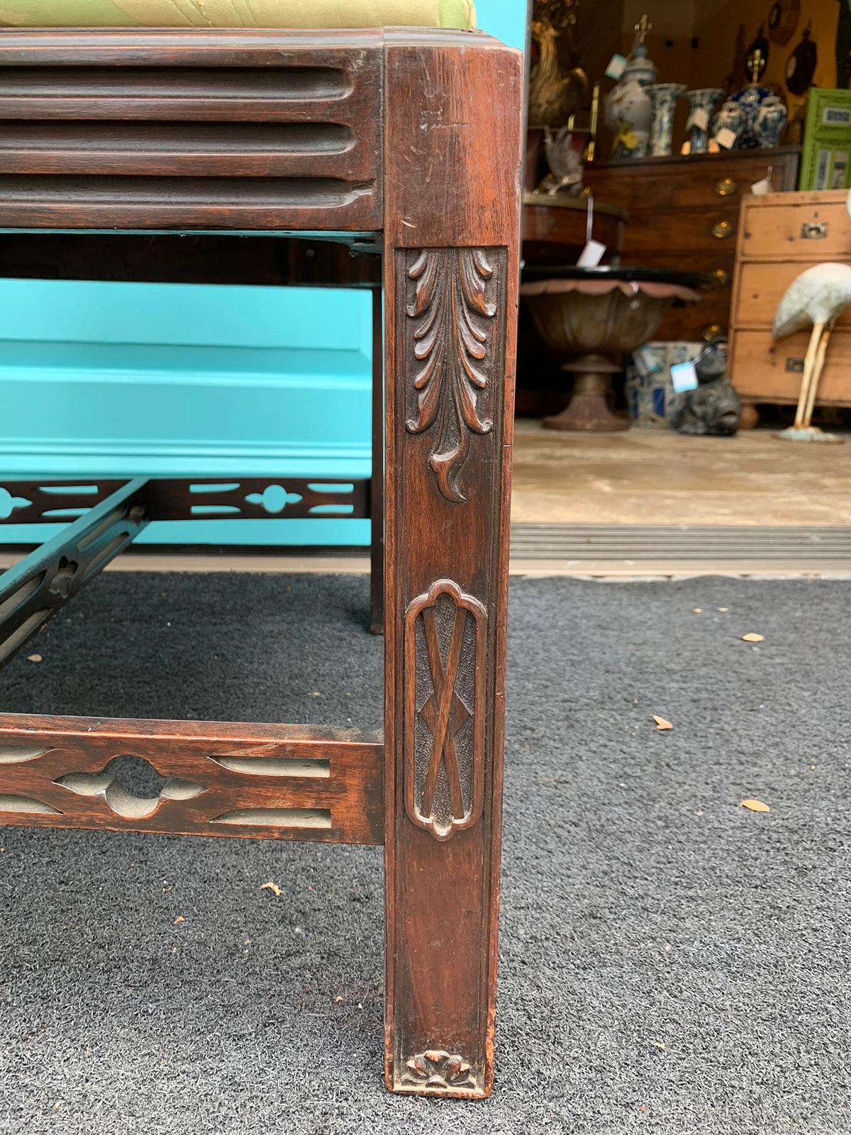 Pair of 19th Century English Chinese Chippendale Mahogany Armchairs In Good Condition In Atlanta, GA