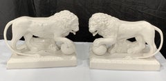 Pair of 19th Century English Creamware/Pearlware Model of the Medici Lions