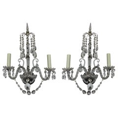 Pair of 19th Century English Cut Glass Wall Lights