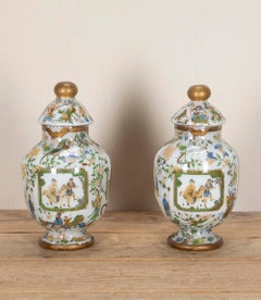 Pair of 19th Century English Decalcomania Vases