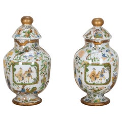 Pair of 19th Century English Decalcomania Vases